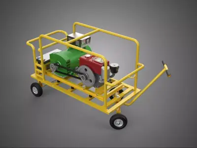 GENSET DIESEL ENGINE POWER GENERATOR SET DYNAMO ALTERNATOR MOTOR 3D model