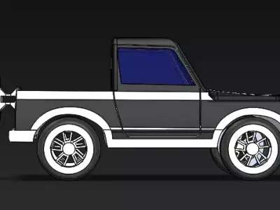 Suzuki Gypsy Pickup 3D Model Free 3D model