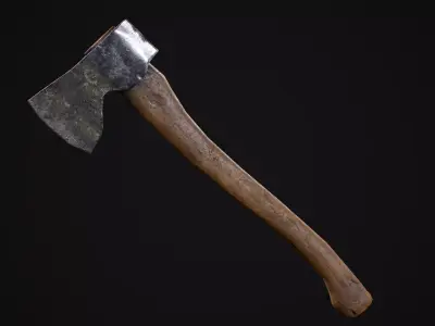 Game Ready Wood Axe Low-poly 3D model