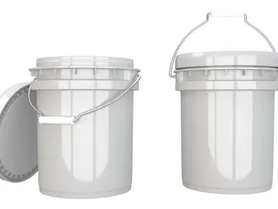 Food Grade 5l Plastic Bucket Purple Gary 3D model