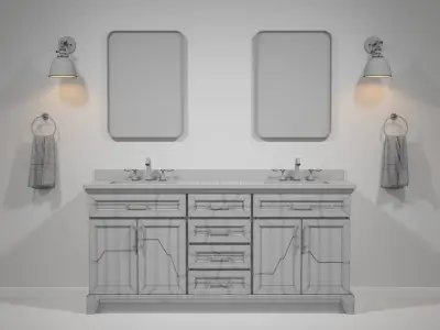 OVE Felix Vintage Grey 72 Brushed nickel 3D model