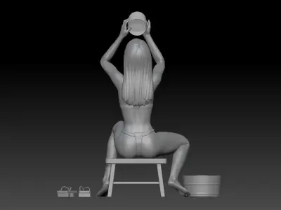 JAPAN WOMAN TAKE A SHOWER 2 3D print model