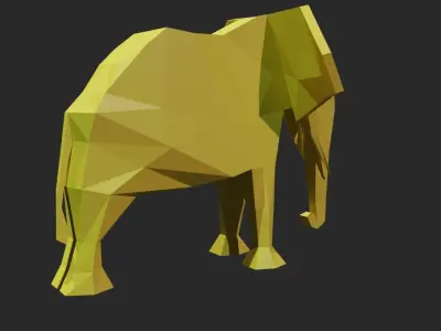 Elephant animal Low-Poly Game Dev Interior Statuette PBR Low-poly 3D model