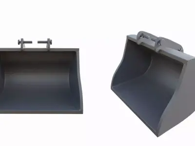 excavator bucket Low-poly 3D model