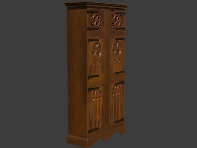 Medieval Gothic Wardrobe 3D model