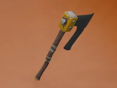 Survivalists axe PBR Low-Poly Game READY -5 Low-poly 3D model