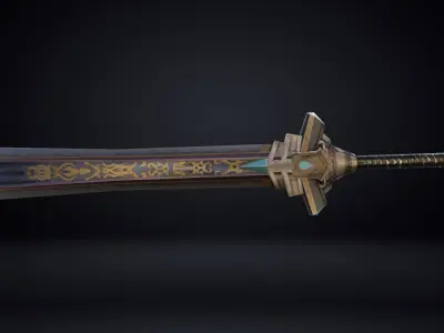 Futuristic Sword Low-poly 3D model 6