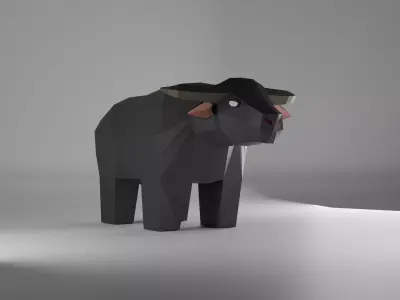Animal - Thai Buffalo - Low Polygon - for newbie - EZ use Low-poly 3D model