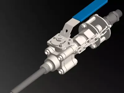 Heavy Duty Injection Quill Corporation Stop For Chemical Feed 3D model