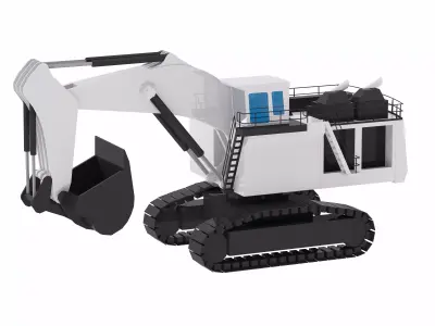 Excavator Mining R9800L Simplified Low-poly 3D model