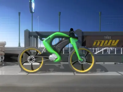 Ebike ultralight prototype Low-poly 3D model