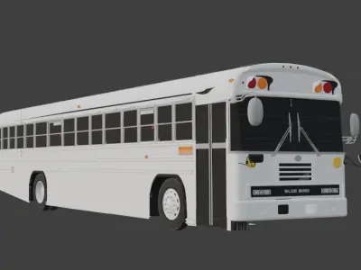 Blue Bird A3 School Bus   Realistic 3D Model Game Ready Low-poly 3D model