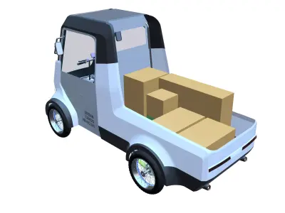 Quadracycle Utility Cargo Bike Soft Topper STEP FBX STL OBJ 3D model