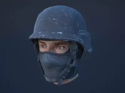 soldier helmet Low-poly 3D model