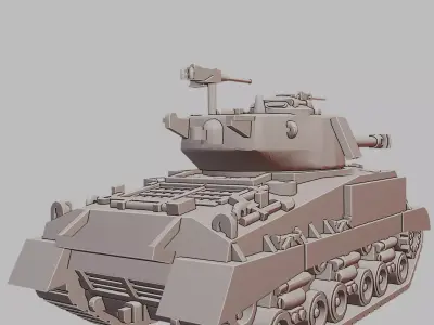 M4A3E8 Easy Eight Sherman Tank 3D Print Model 3D print model