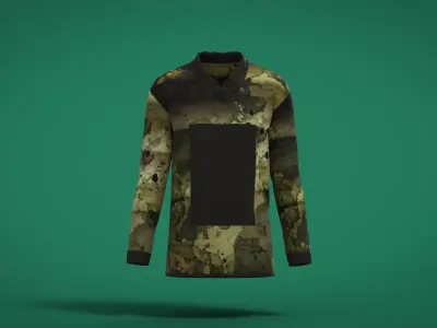 Military Outfit - T-shirt Low-poly 3D model 23
