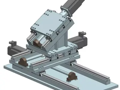 Three-axis CNC Lathe Slide 3D model