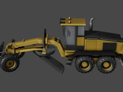 Road Grader lowpoly 3D model