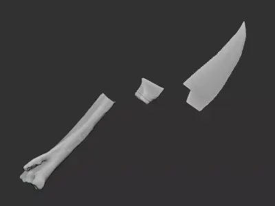 Stone knife Low-poly 3D model