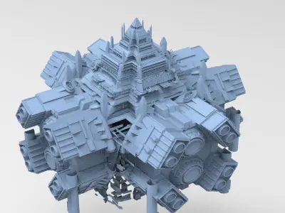 Luxor Sci fi Docking array tower 5 3D model