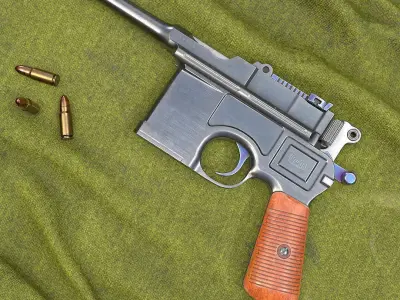 Mauser C96 M1921 Bolo Low-poly 3D model