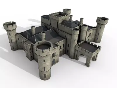 Eastnor Castle Low-poly 3D model