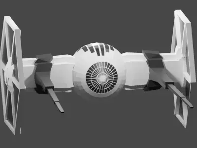 Fighter star wars tie Free low-poly 3D model