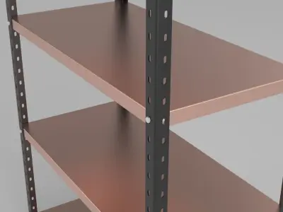 INDUSTRIAL STEEL SHELF Free 3D model