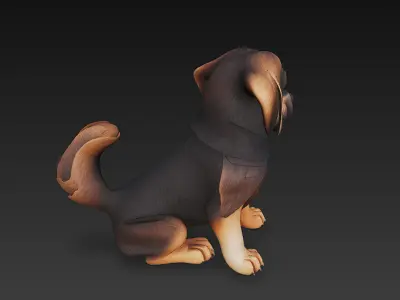 Dog Realistic 3D Model Basic - Low Poly Realistic Low-poly 3D model 5
