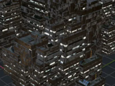 Sci fi night building model 1 Low-poly 3D model