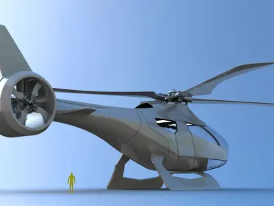 Futuristic Helicopter Transport 3D model