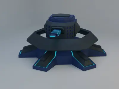 Sci-Fi Plasma Turret Free low-poly 3D model