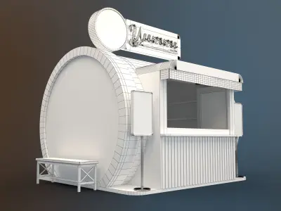 FOOD VENDOR KIOSK TC 3D model