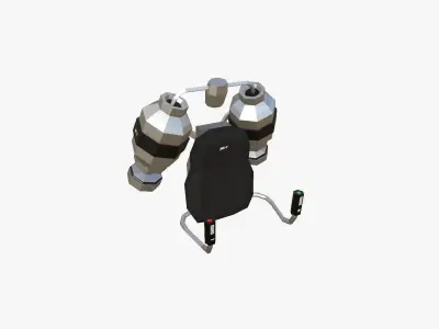 Jetpack Low Poly F05 - SciFi Character Design Low-poly 3D model