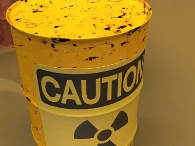 Radioactive Metal Drums and Pallet 3D model