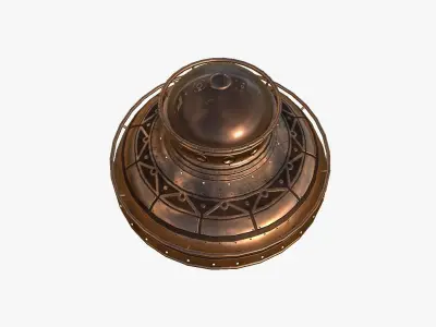 Alien Spaceship UFO F06 Copper - Sci Fi Spacecraft Design Low-poly 3D model