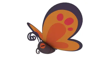 Cartoon butterfly 3D model buy