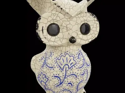 Ceramics Owl model 2 Low-poly 3D model