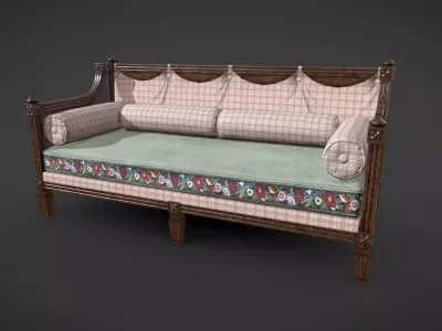 Veranda Couch Low-poly 3D model