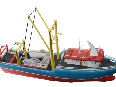 Low poly Boat Low-poly 3D model