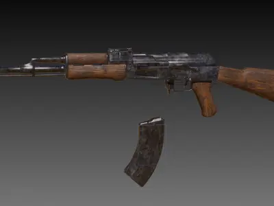 Ak47 rigged Low-poly 3D model