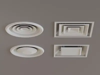 Low Poly Ceiling Air Conditioner 2 Low-poly 3D model