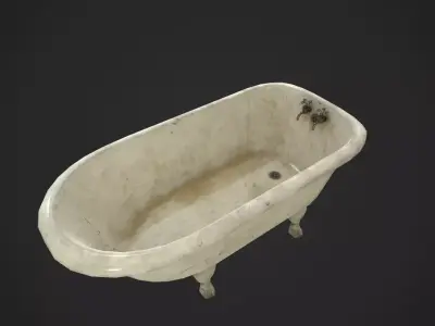 Antique Bath Low-poly 3D model