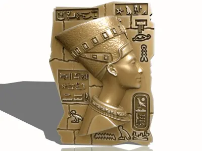 ANCIENT EGYPT NEFERTITI PART OF OLD WALL M02  3D print model