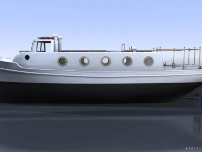 Motorboat WW2 Italian Navy Low-poly 3D model