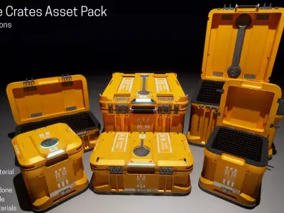 Construction Storage Crates Asset Pack Low-poly 3D model