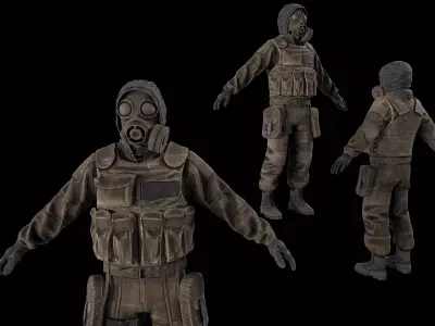 Dayz suit Stalker like style mercenary cloth Low-poly 3D model