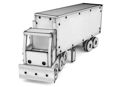 Wooden toy truck 29 3D model