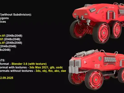 Mars Rover-1-Red 3D model