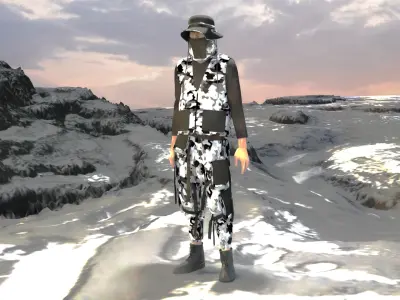 3d character Army Camoflouge  3D model
